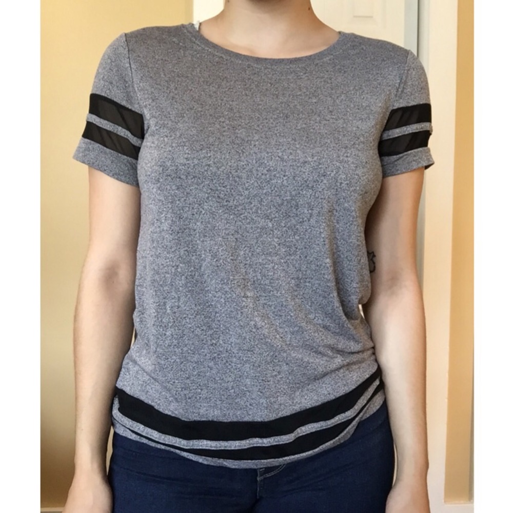 H&M Grey T-shirt with Mesh Detail